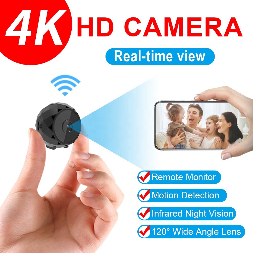 QZT Night Vision Camera Indoor Wide Angle WiFi Smart Home IP Wireless Security Mini Camera