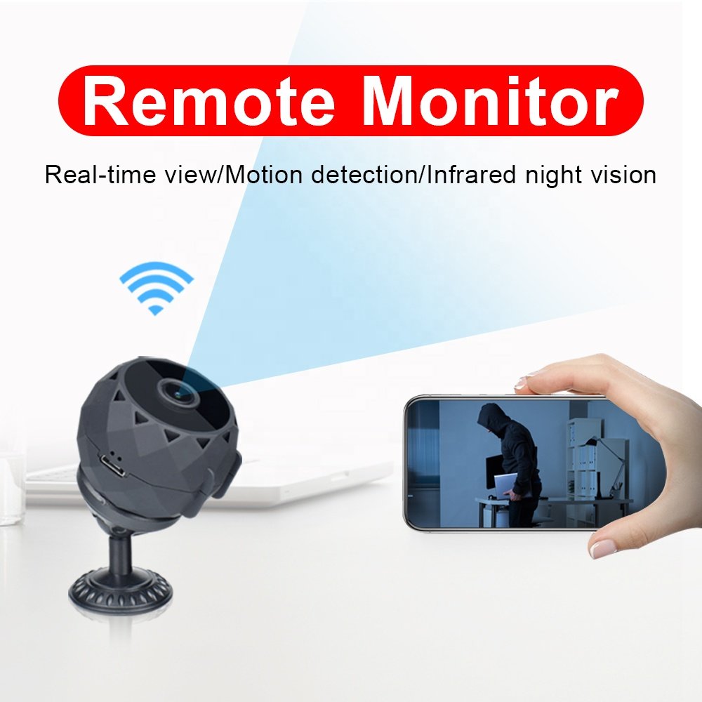 QZT Night Vision Camera Indoor Wide Angle WiFi Smart Home IP Wireless Security Mini Camera
