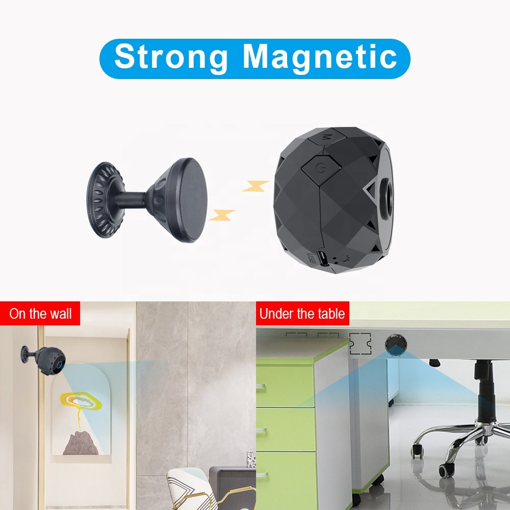 QZT Night Vision Camera Indoor Wide Angle WiFi Smart Home IP Wireless Security Mini Camera