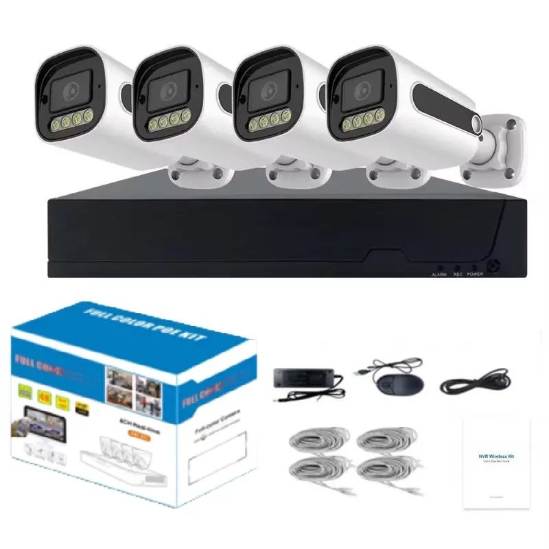 4CH POE Kit Dual light Full color night vision NVR security system Network Camera 4MP 5MP 8MP 4K CCTV Camera
