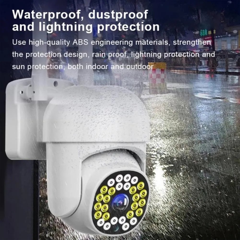 IP66 WaterprooF Outdoor 2.4Ghz WiFi AI Human Tracking Motion Detection PTZ Dome Security Network Camera