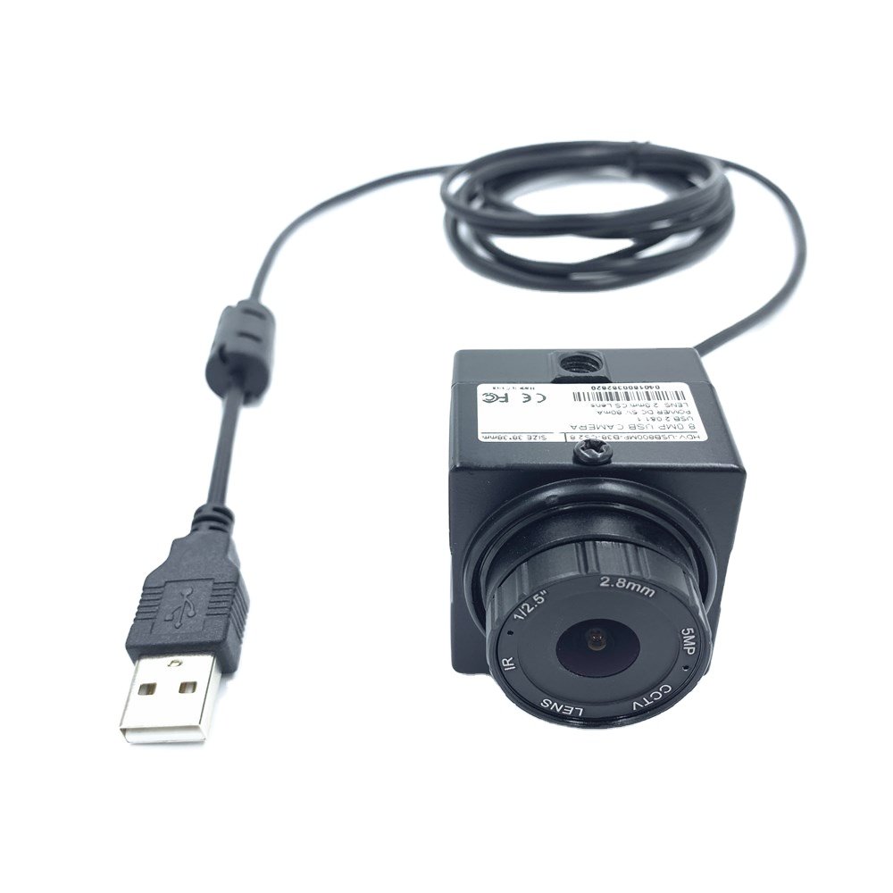 8M pixels 3264x2448 SONY IMX179 CMOS Mini USB box Camera 2.8mm fixed focal C/CS Lens 38*38mm document camera LED display