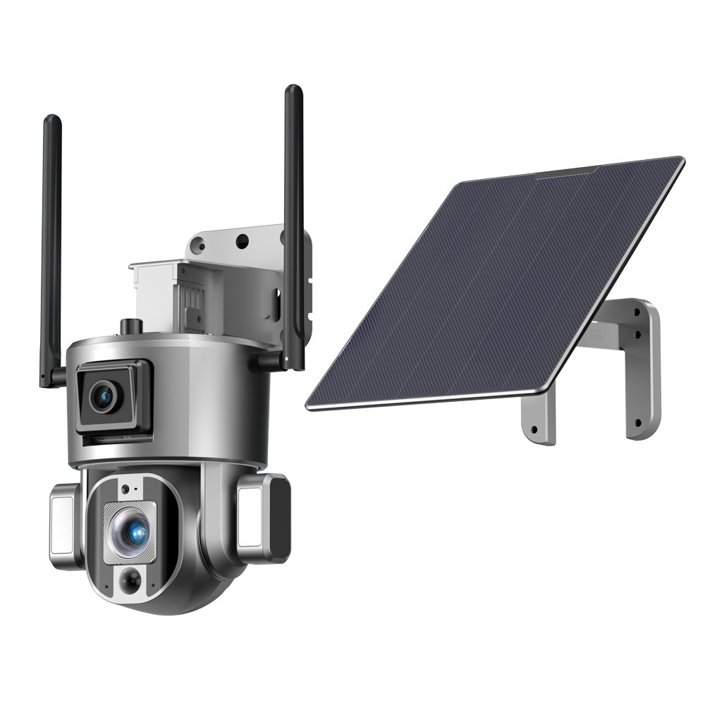 4G Dual Lens Camera 8MP 4K Bullet and PTZ Smart Linkage CAT4 WiFi 6 Network IP66 Wireless Installation Auto Tracking IP Camera