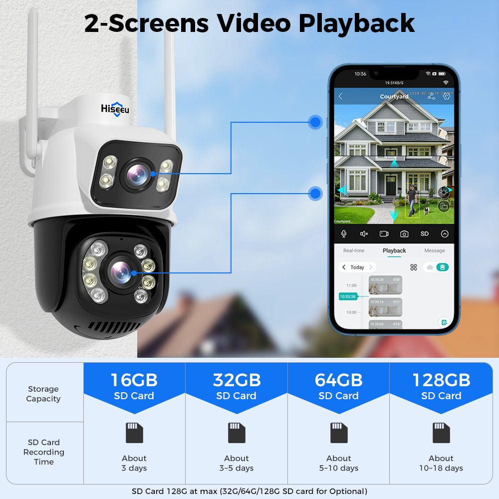 ICSEE 6MP Wireless PTZ Dome Camera Dual Lens Motion Alarm CCTV Security Colorful Night Vision Surveillance Camera