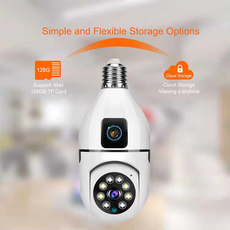 Full HD E27 Wireless 220V White Wifi Light Dual Lens Bulb 360 WiFi Cctv Security Camera for general family indoor and outdoor