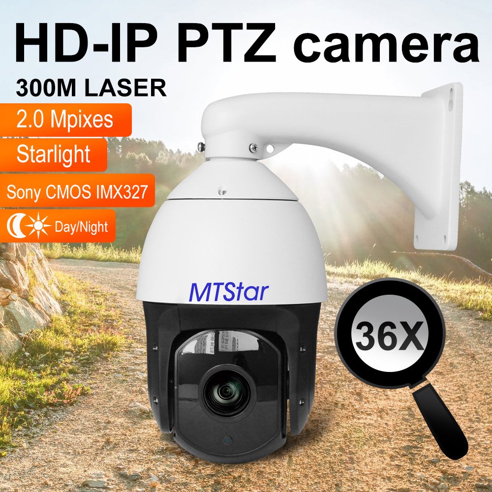 Hik-vsion 2mp NetWork Camera 36x zoom Fulcolor night vision Laser 300M 360 PTZ camera IP Sony IMX327 Outdoor Security CC Camera