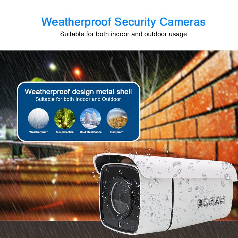 5.0 Megapixel Ultra Starlight OEM H.265 POE Bullet IR Security CCTV IP Analog Camera HD 1080P