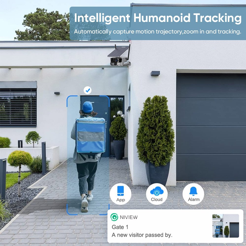 2024 Solar powered camera cctv wifi 4g sim 10X 20X 30X Optical zoom Dual-lens surveillance home solar panel cameras