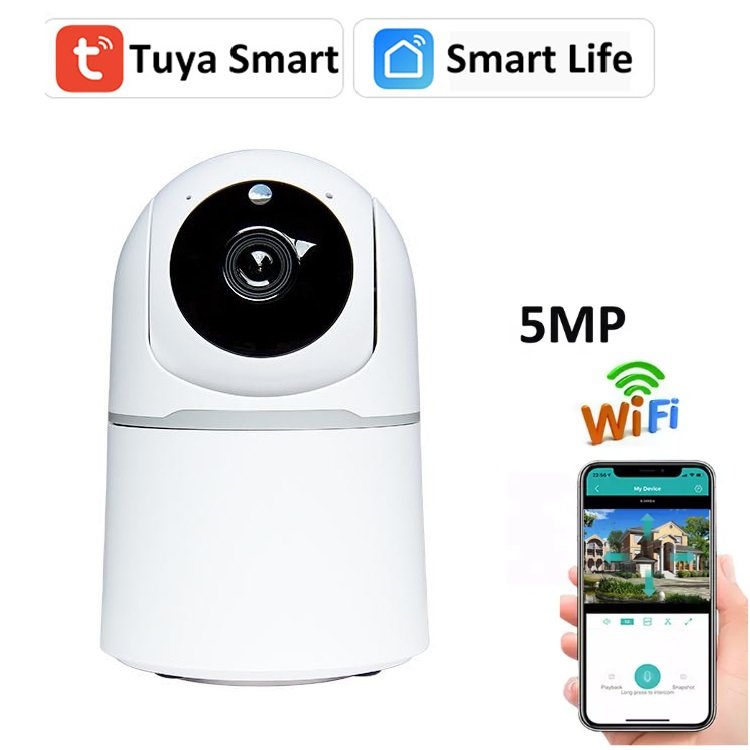 Newest Tuya alexa echo wireless 5mp indoor mini ptz camera