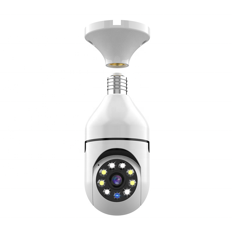 Customized Hot Sale PTZ Indoor Ceiling Mount IR Night Vision Dynamic HD 1080P Motion Detection Smart Home Bulb Camera