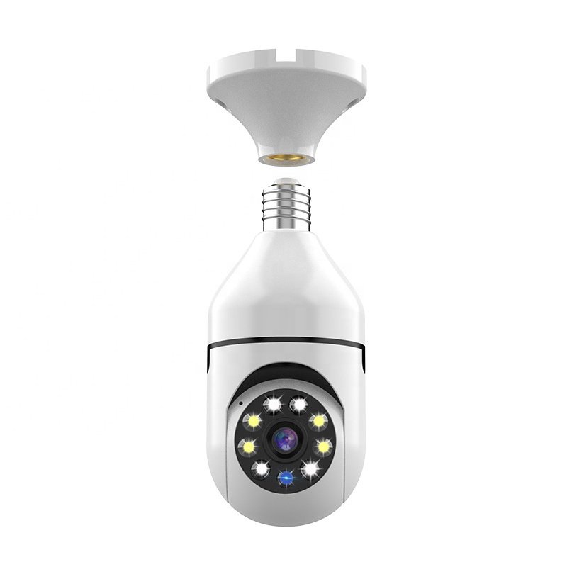 Customized Hot Sale PTZ Indoor Ceiling Mount IR Night Vision Dynamic HD 1080P Motion Detection Smart Home Bulb Camera