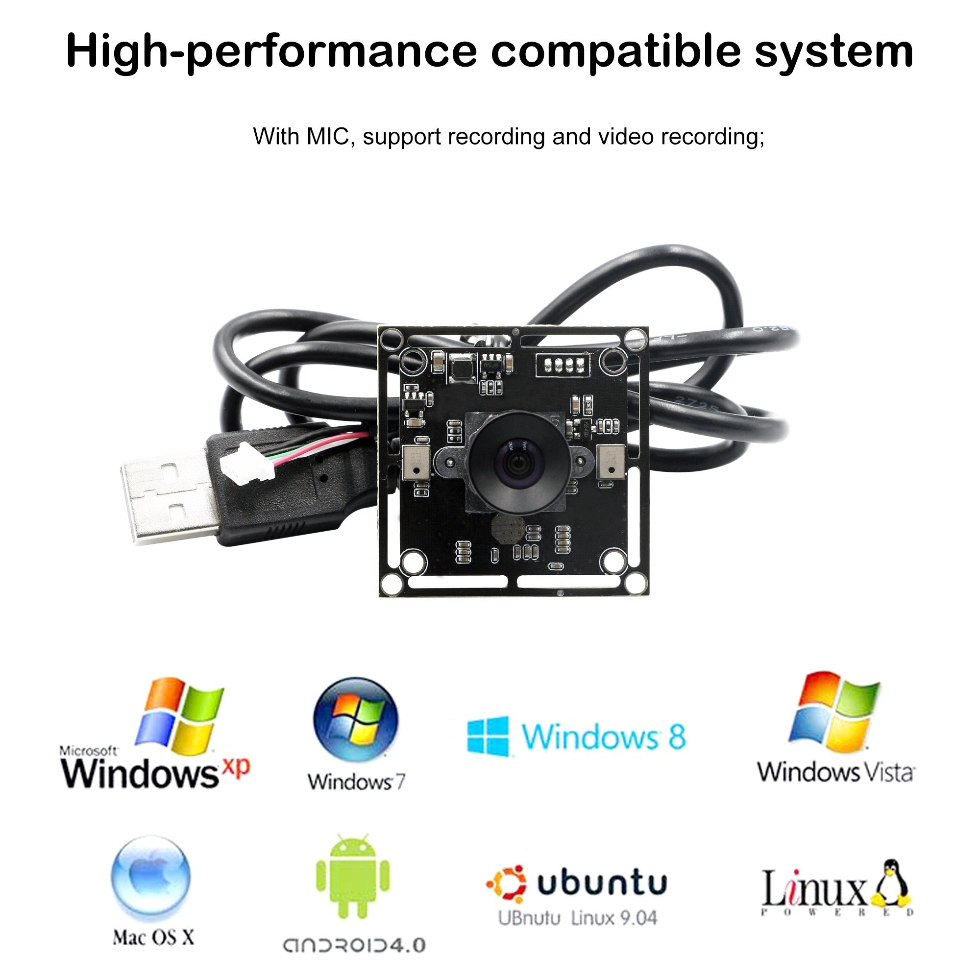 OEM IMX323 Cmos Sensor WDR Starlight Night Vision 2mp USB2.0 Wide-angle Camera Module 1080p