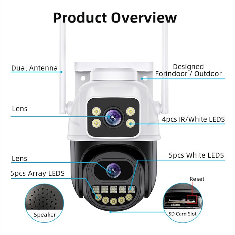 Haishamao 6MP Wifi Ip Camera IP66 Waterproof Ptz Dome Hd Wireless WiFi Network CCTV Outdoor IP Security Camera