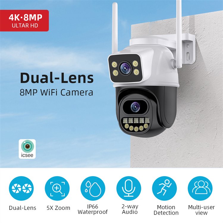 Haishamao 6MP Wifi Ip Camera IP66 Waterproof Ptz Dome Hd Wireless WiFi Network CCTV Outdoor IP Security Camera