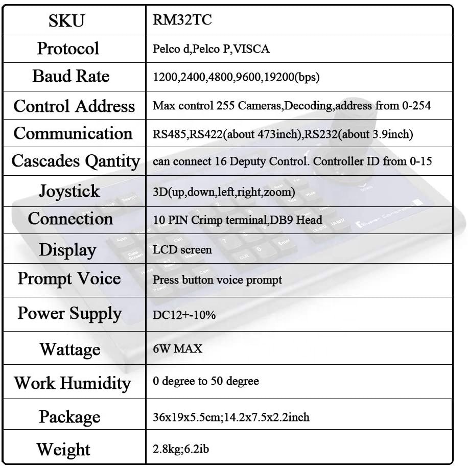 rs232 ptz joystick controller for SONY video conference