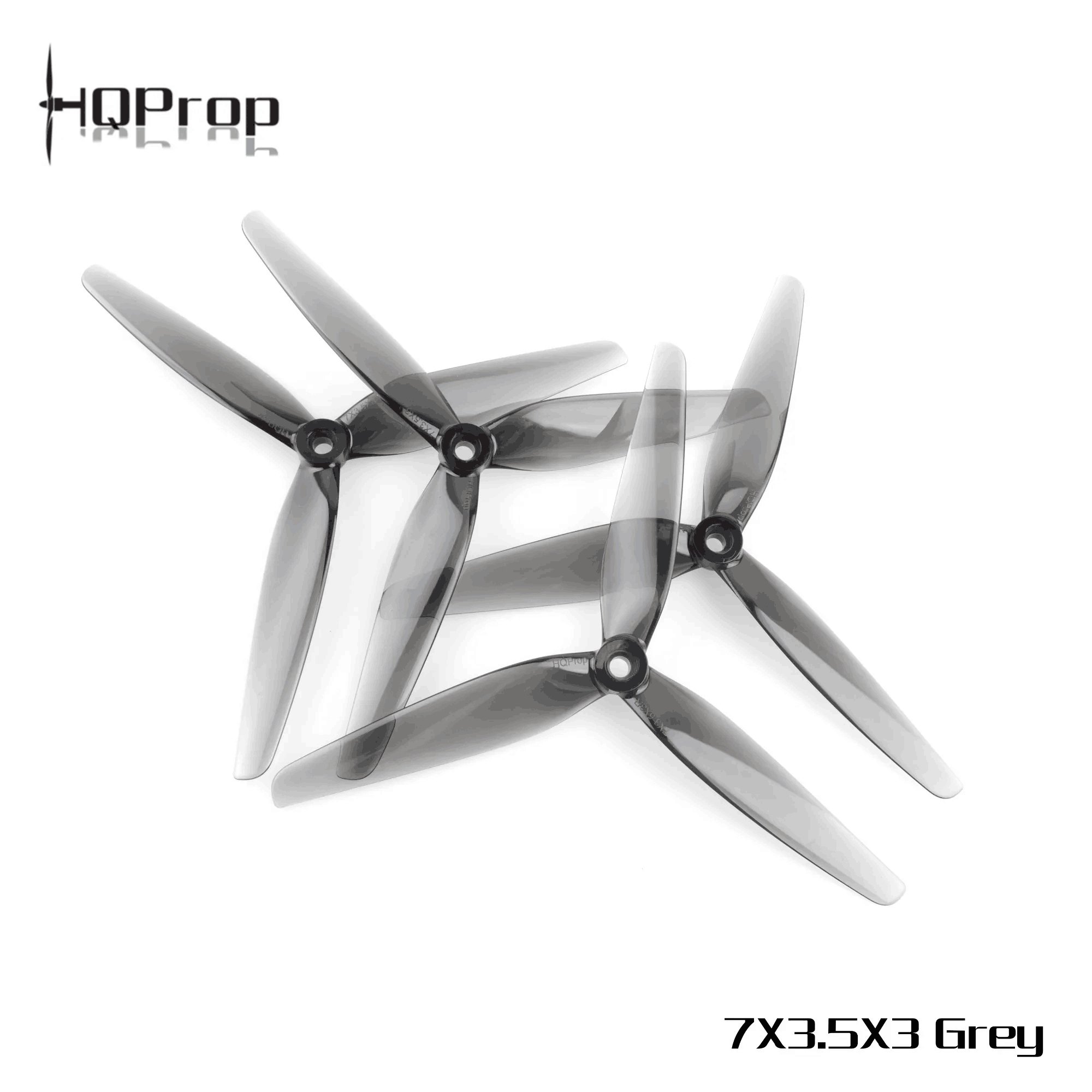 HQProp 7X3.5X3 7035 Light Grey 2CW 2CCW Poly Carbonate 3-Blade Propeller RC FPV Freestyle 7inch Long Range Cinelifter Racing UAV
