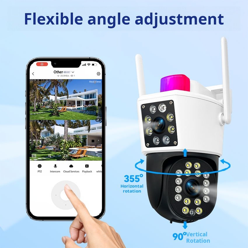 Factory wholesale New Arrival Auto Tracking Colorful Night Vision Home Security System Ip Cameras Dual Lens PTZ Camera 936