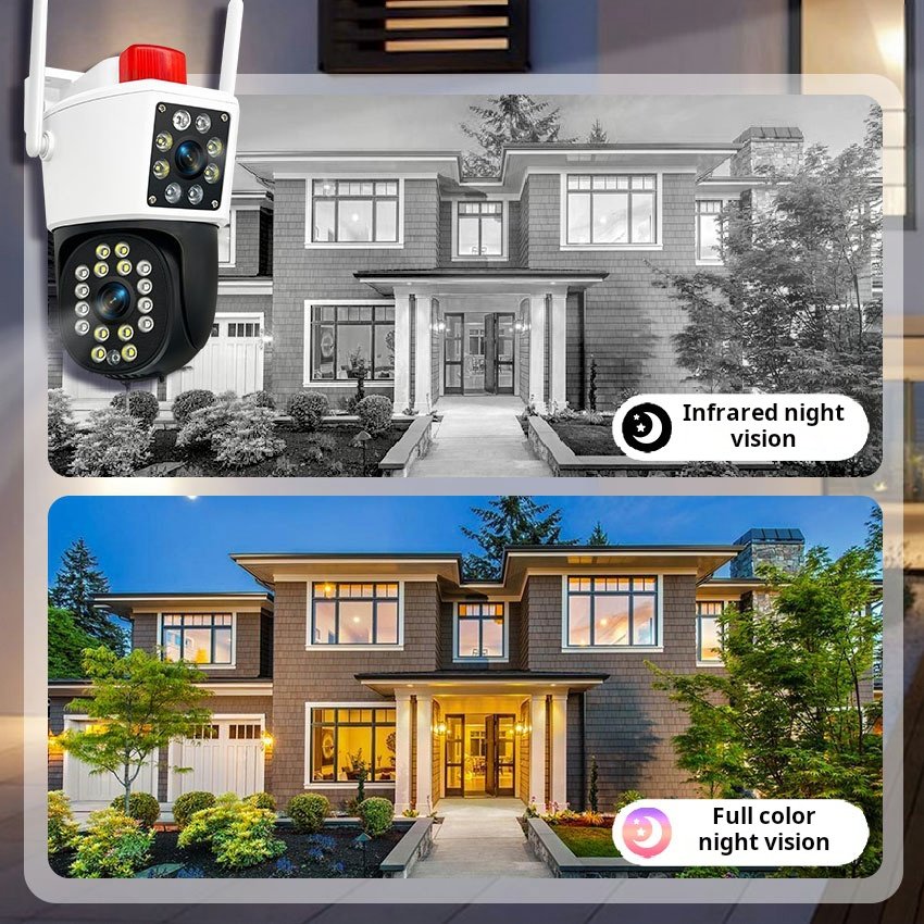 Factory wholesale New Arrival Auto Tracking Colorful Night Vision Home Security System Ip Cameras Dual Lens PTZ Camera 936
