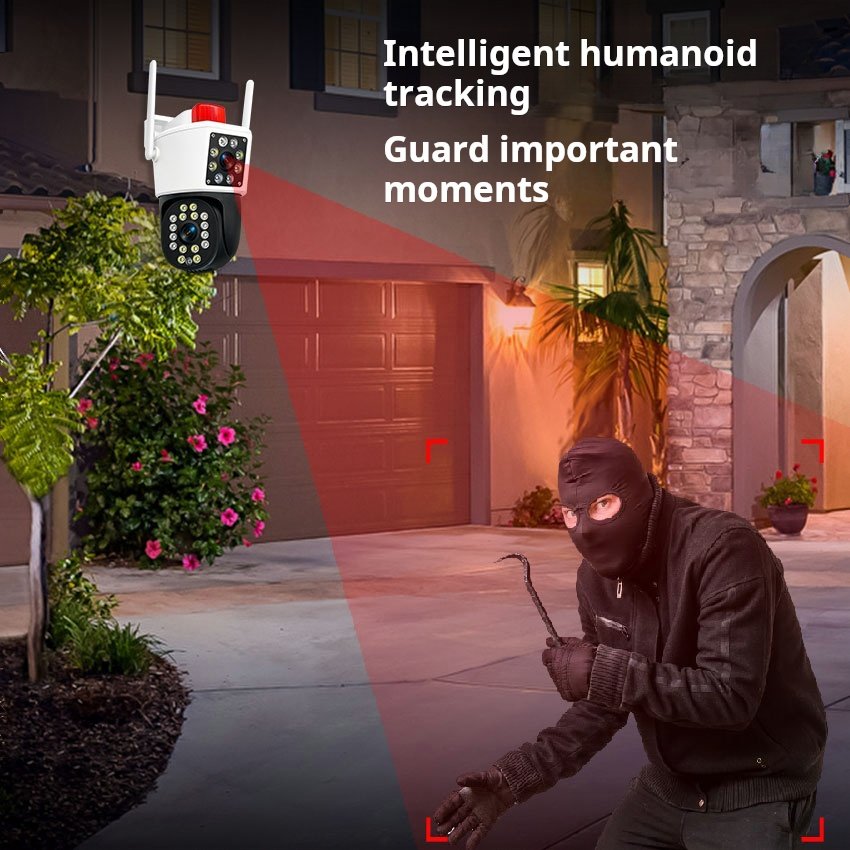 Factory wholesale New Arrival Auto Tracking Colorful Night Vision Home Security System Ip Cameras Dual Lens PTZ Camera 936