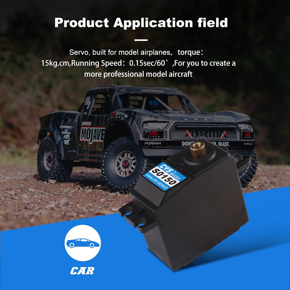 CYS-S0150 15kg Torque Standard Size servo Waterproof Full Metal Gear and Iron Core Motor Analog RC Servo for 1:8 RC Car RC plane