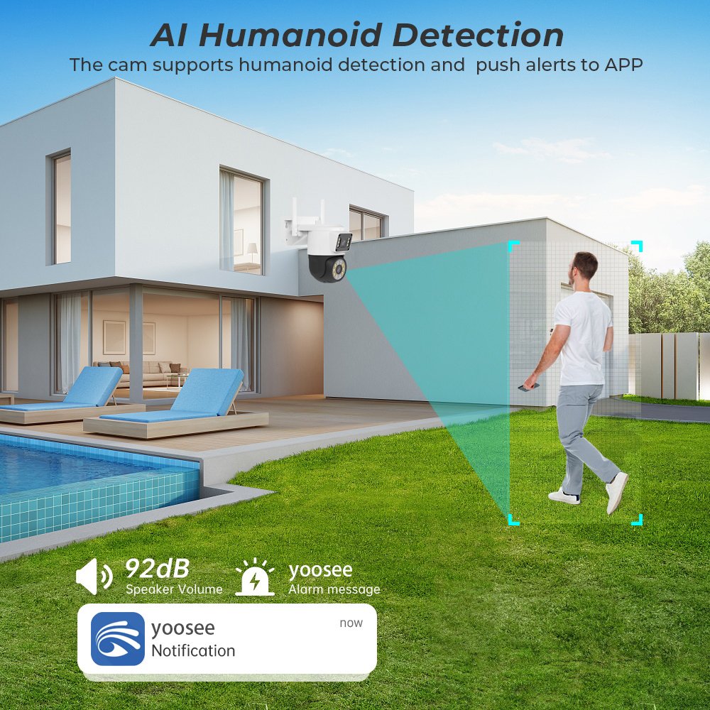 4MP Smart Wifi PTZ camera Outdoor Detect Two Way Audio H.265 Home CCTV Surveillance IP Network Camera