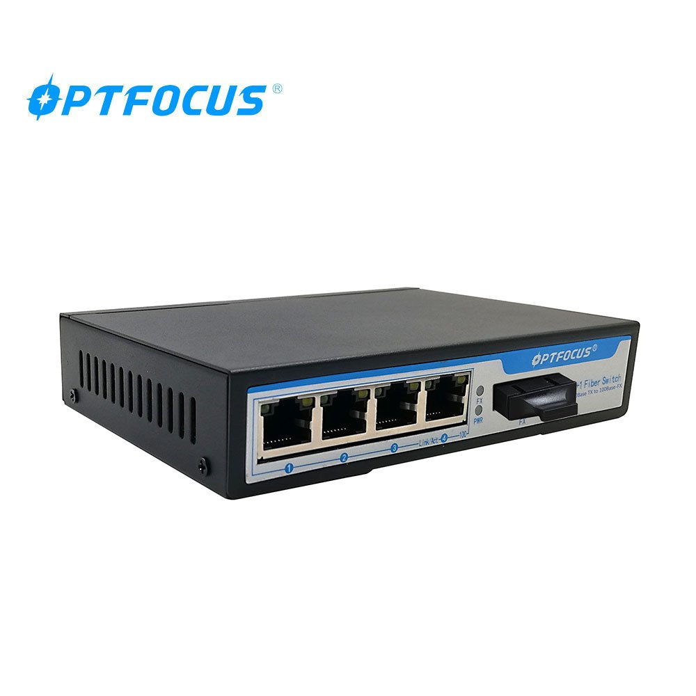 Ethernet Netlink rj45 4 port Ethernet Transmission 1port Optical Fiber Switch Mini Bridging Media Analog to IP Camera Converter