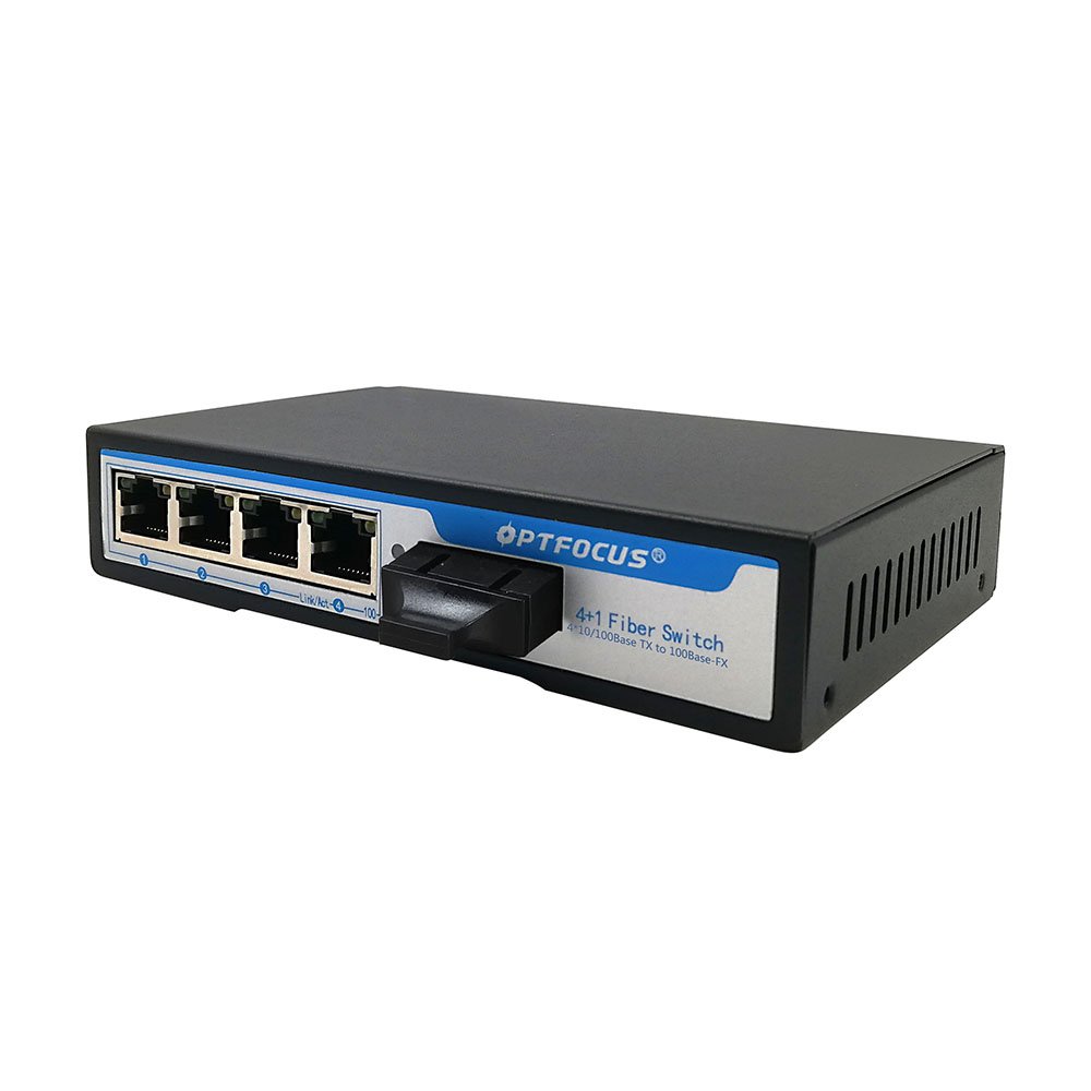 Ethernet Netlink rj45 4 port Ethernet Transmission 1port Optical Fiber Switch Mini Bridging Media Analog to IP Camera Converter