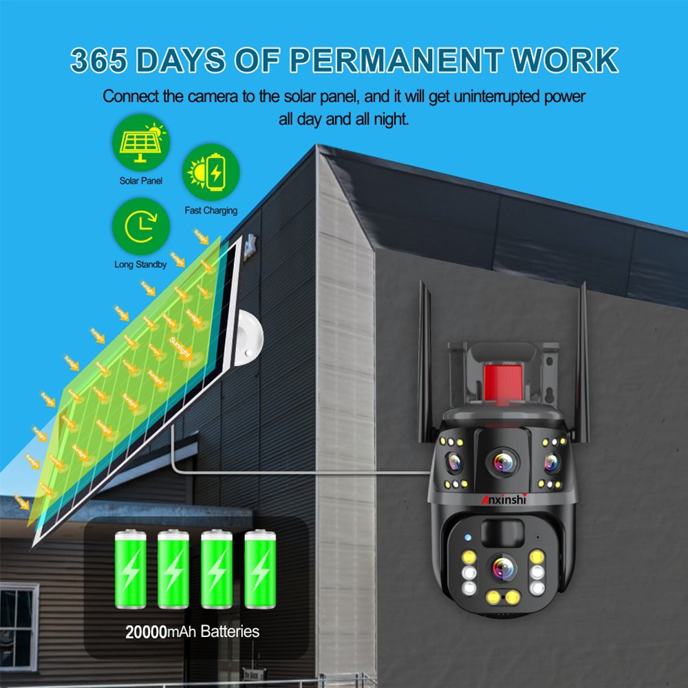 p6slite APP Solar PTZ Camera 365 days of work without power mobile phone remote panoramic home HD battery camera