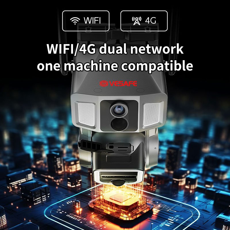 VESAFE Wi-Fi Cctv 4g Ptz Surveillance Solar Slice With Battery Network Camera Solar Panel With Batteries For Security Camera