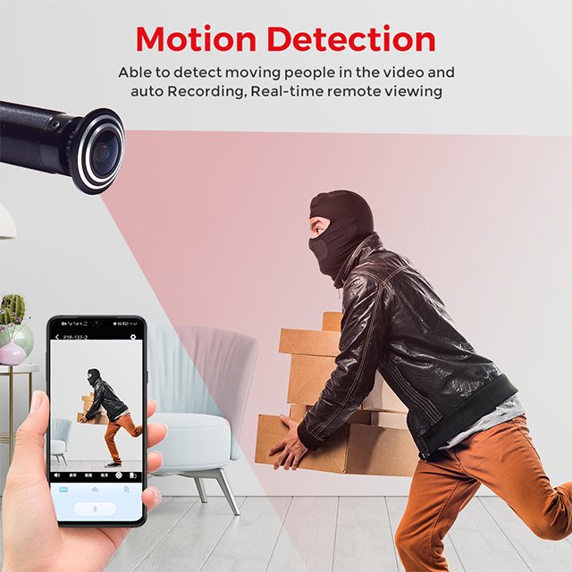 PEGATAH 4MP Video Peephole WiFi Camera Motion Detection Video Door Eye Wireless Intercom Monitor Home Security Outdoor Network