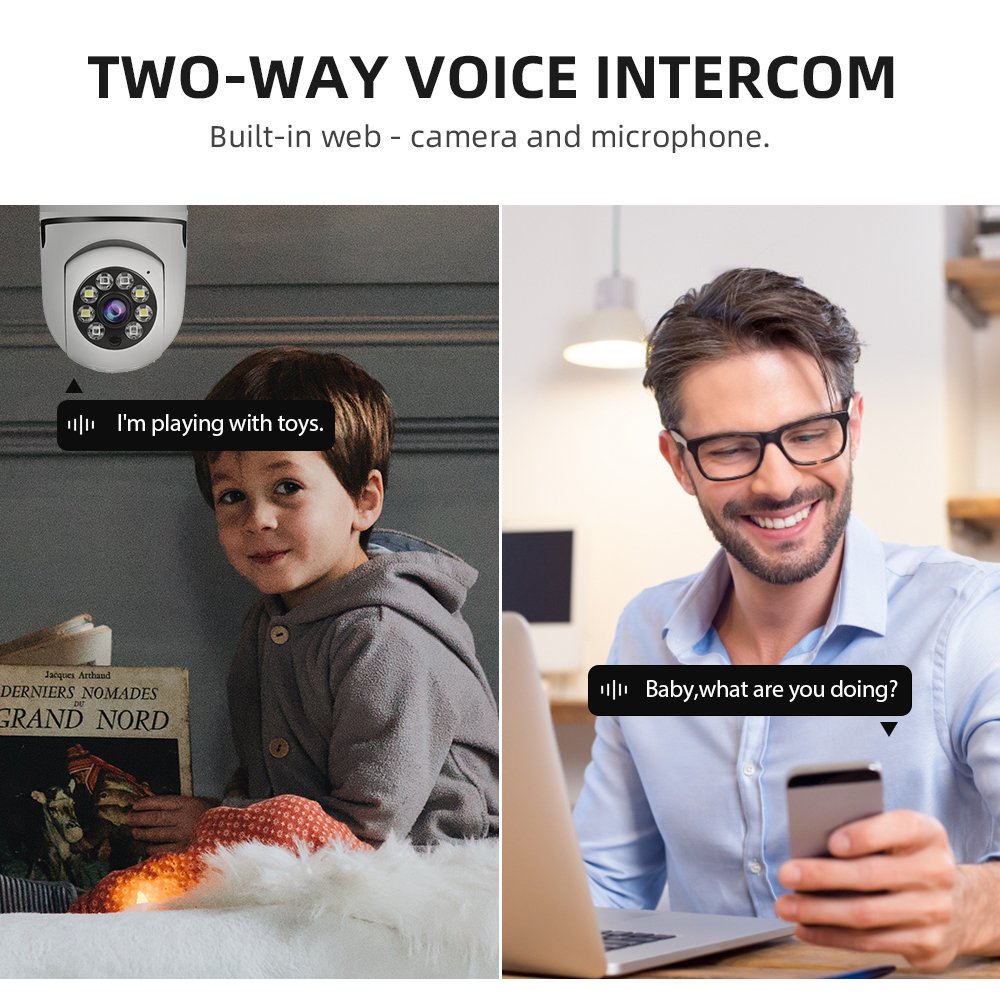 WESECUU wireless camera China factory price good quality cctv hd security wifi light bulb camera