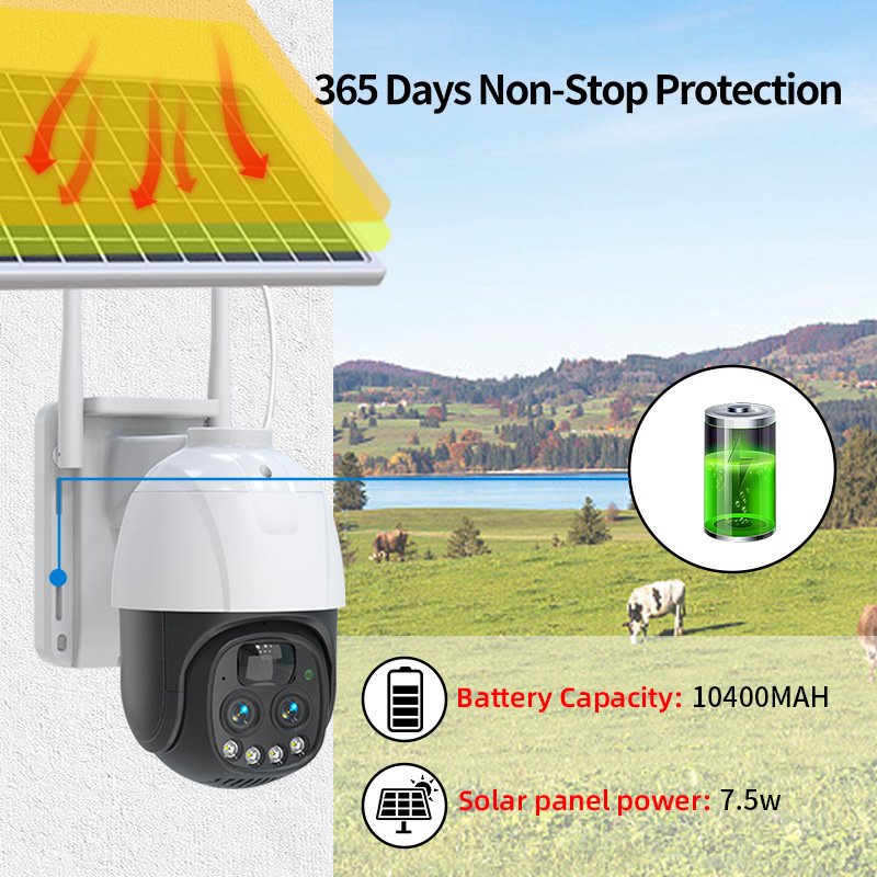 Eseecloud 5MP 10X Zoom Optical 4G Sim Card Solar Network Security Cameras Outdoor IP PTZ Wireless Surveillance Wifi Cameras CCTV
