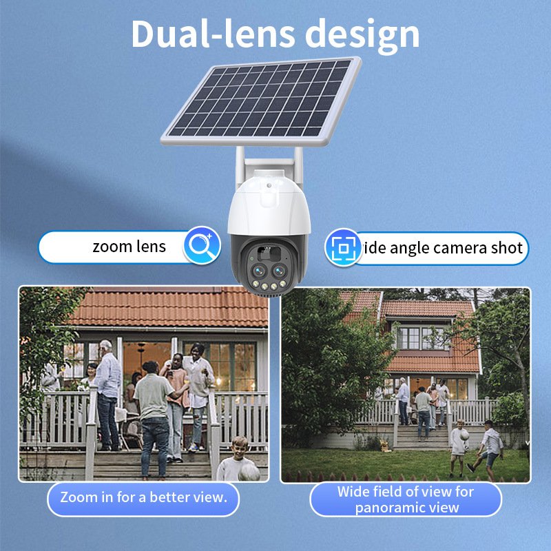 Eseecloud 5MP 10X Zoom Optical 4G Sim Card Solar Network Security Cameras Outdoor IP PTZ Wireless Surveillance Wifi Cameras CCTV