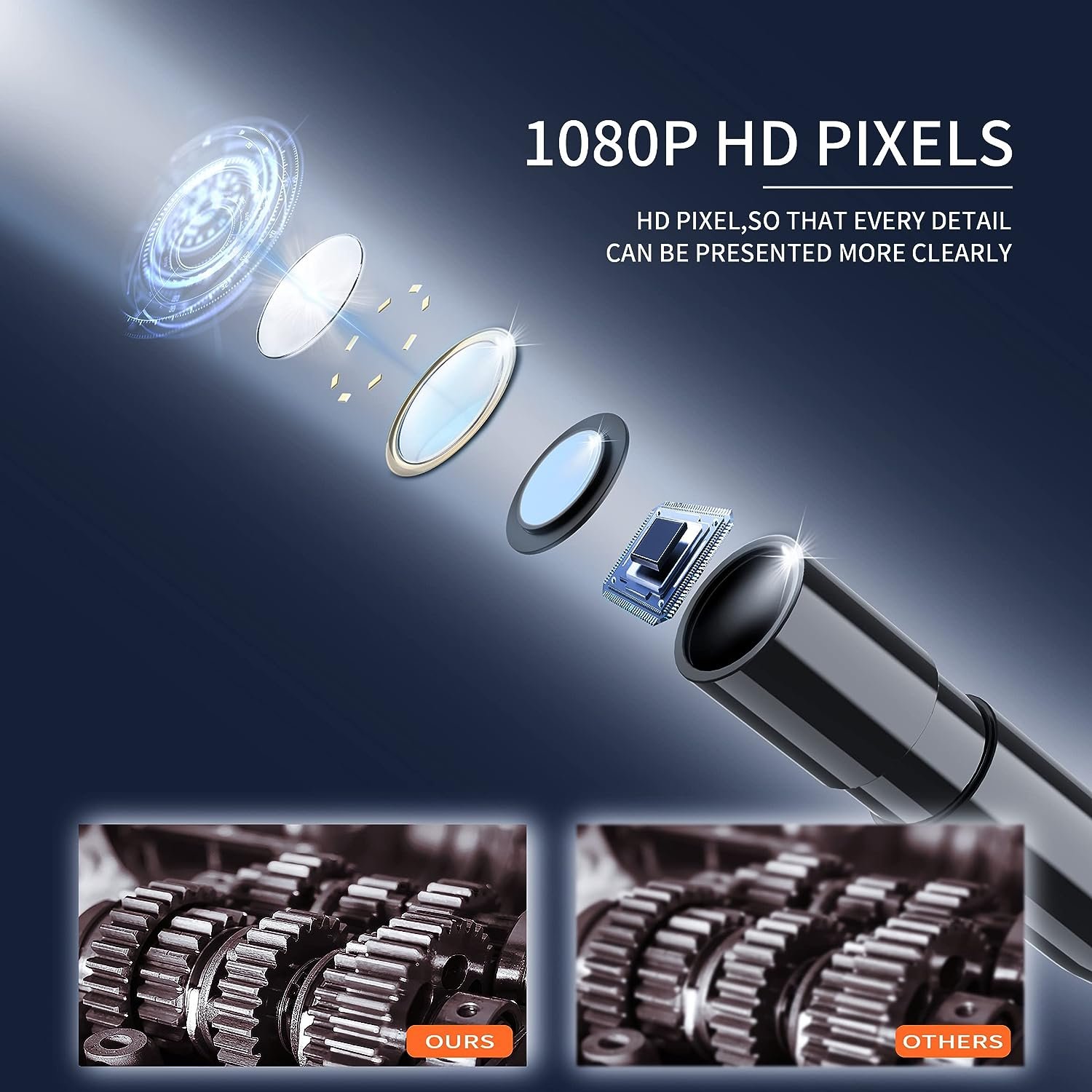 C30-M 10m Semi Rigid 2MP 2000mah 1080P HD Flexible Endoscope Camera Tool with 4.3inch Color Screen