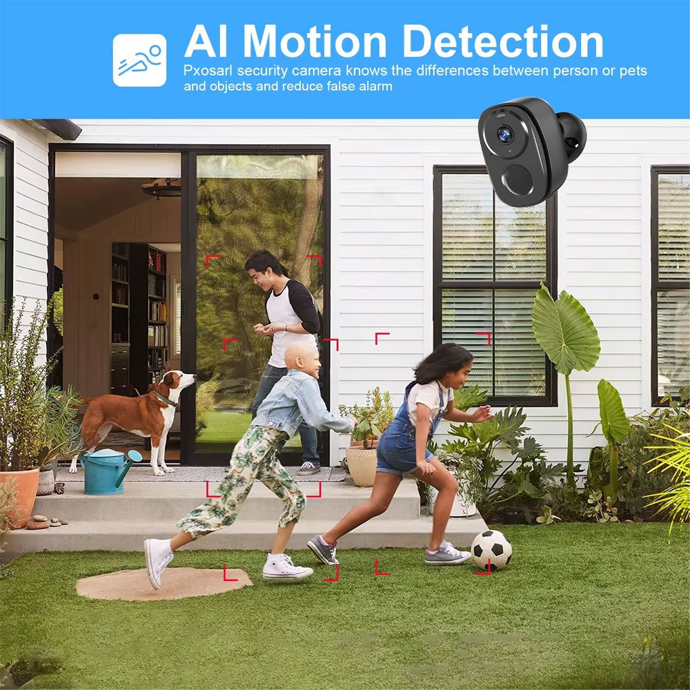 HFWVISION 5000mAh Battery Cameras 2K Outdoor Wireless Camera for Home Security Motion Detection Solar camera