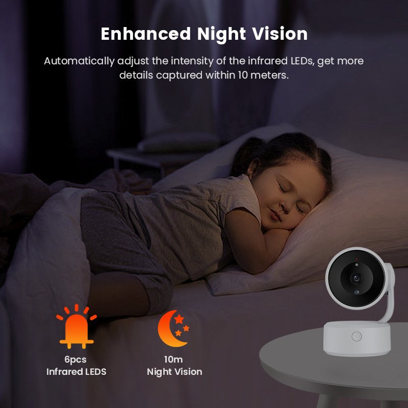 Wistino 5MP Indoor Moving Head WIFI Camera Humanoid Tracking Two-Way Voice Color Night Vision Wifi Smart Camera