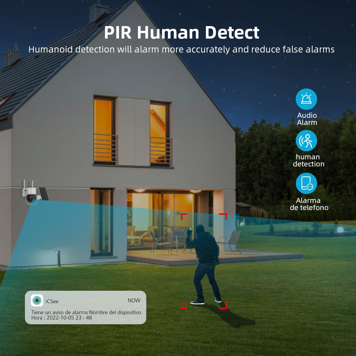 Solar Panel 4MP WiFi Solar CCTV PTZ Camera Outdoor ABQ-Q6 2K Wireless Solar Security WiFi Battery Power Network Camera