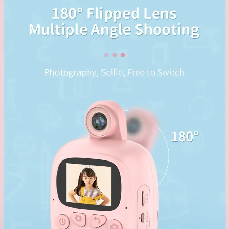 Smart Instant Printing Digital Mini Camera Video Recorder Kids Pocket Monitor Children Funny Toy Camera