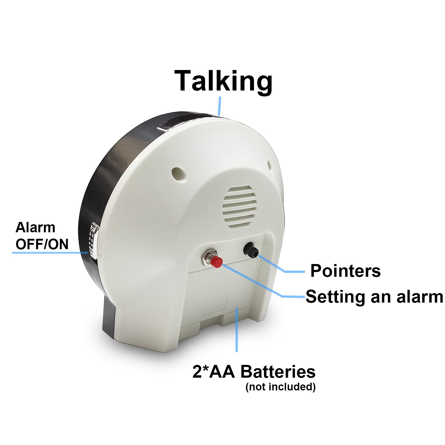 Custom Clear and loud English voice talking Analog alarm Clock keychain for Visually Impaired and elderly blind people