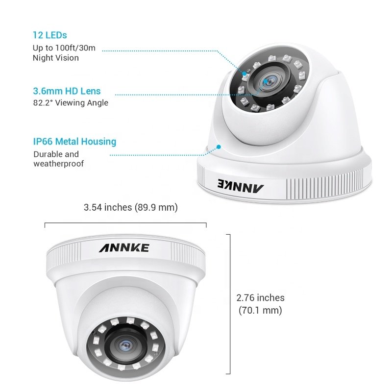 ANNKE 1080P Full HD TVI Security Camera Smart IR 100ft EXIR Night Vision Outdoor IP66 Waterproof Surveillance CCTV Camera