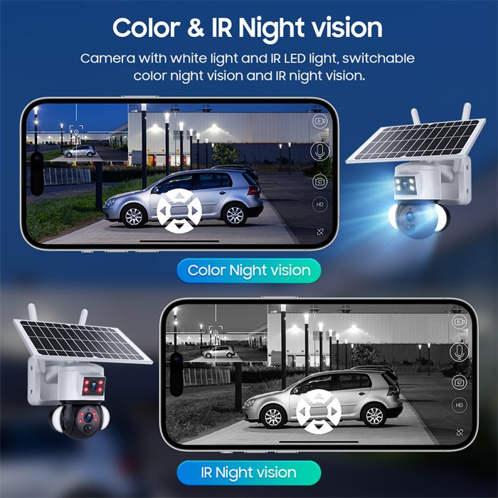 4g Solar Powered Ptz Home Security Camera System Wireless Night Vision Ptz Ultra Hd 4g Sim Card Smart Dual Camera Outdoor