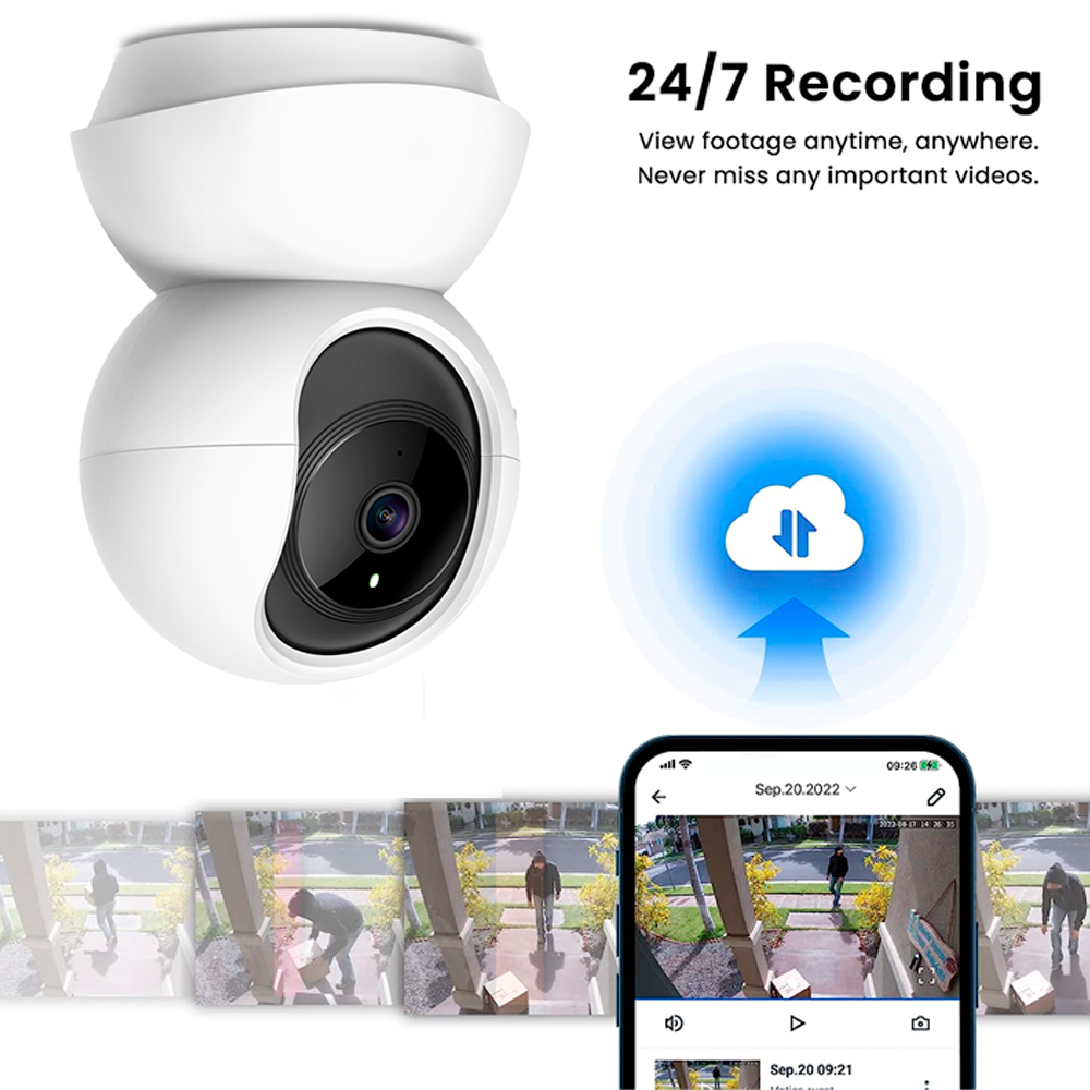 1080P Pan/Tilt Home Security Wi-Fi Camera for Baby Monitor