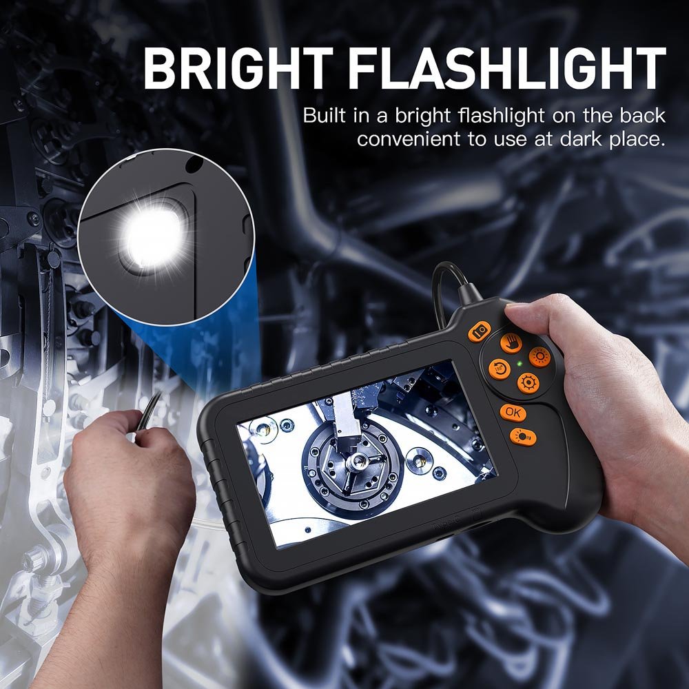5" Screen Industrial Endoscope 5.5mm Borescope Inspection Camera 1080P HD Snake Camera Automotive Car Engine Sewer Pipe PQ318A