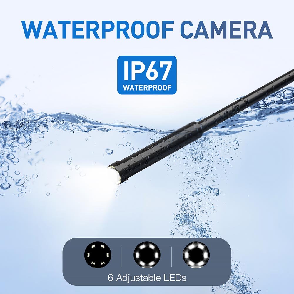 5" Screen Industrial Endoscope 5.5mm Borescope Inspection Camera 1080P HD Snake Camera Automotive Car Engine Sewer Pipe PQ318A