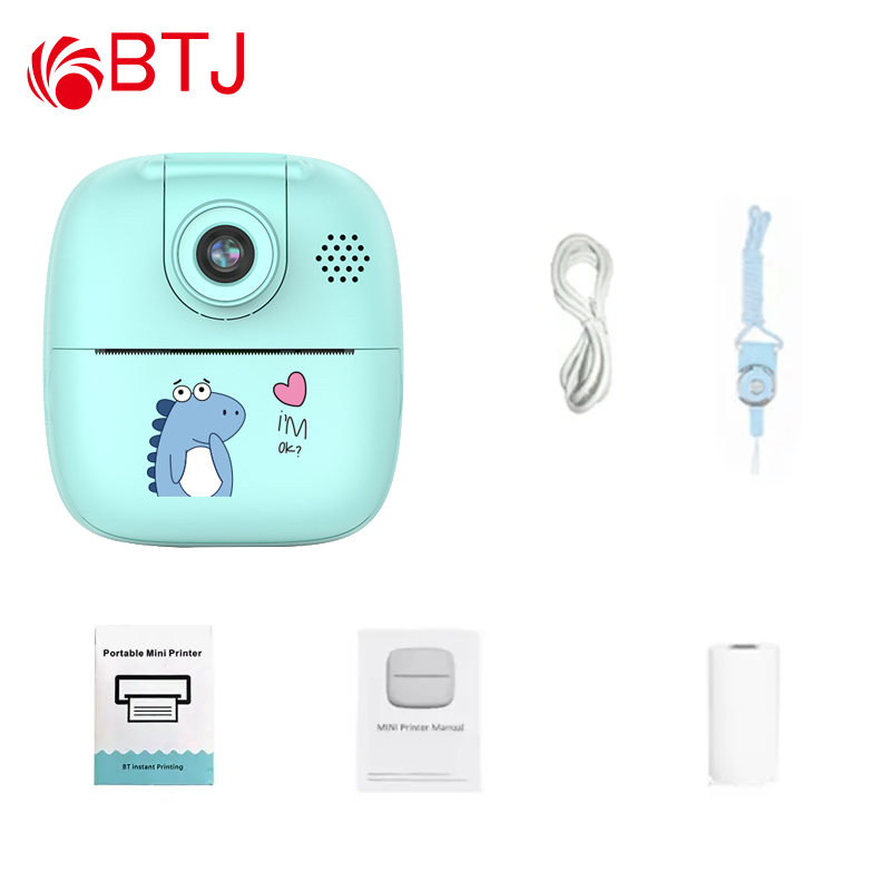 Rabbit Instant Print Photo Camera For Kids 1080P Rotation lens Mini Camera With Thermal Paper Printing Camera kids Gifts toys