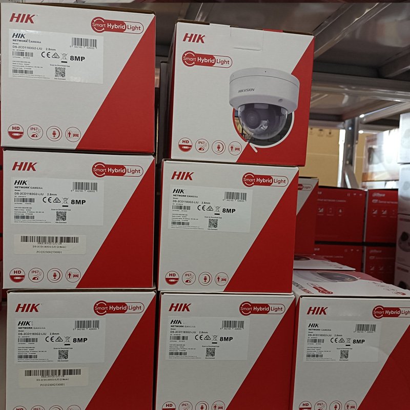 HIK 8MP Smart Hybrid Light Human/Vehicle Detection 2.8 and 4 mm Fixed Dome Network Camera DS-2CD1183G2-LIU(F) DS-2CD1183G2-LIU