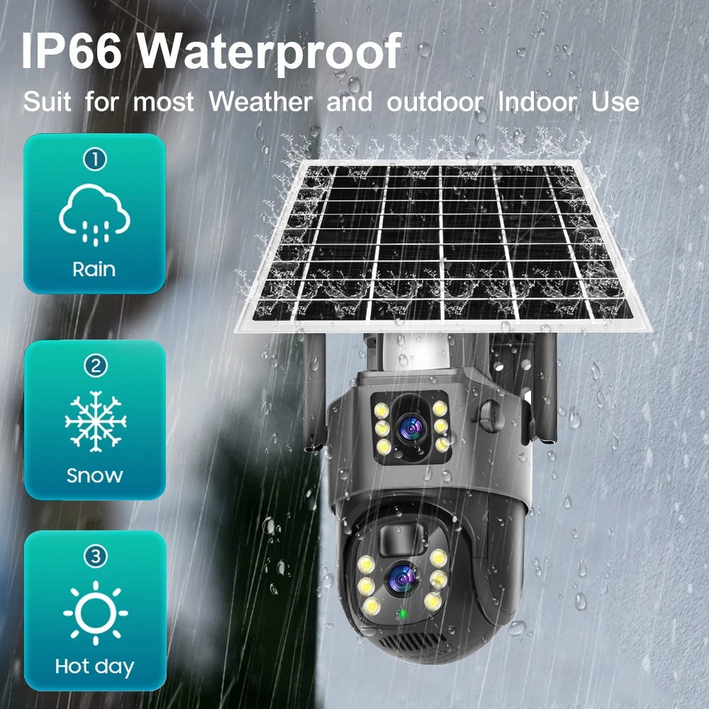 V380pro 4k Wireless Security Solar Camera 4g Solar Panel Low Power Pir Sensor Motion Detection 4g Camera Solar With Sim Card