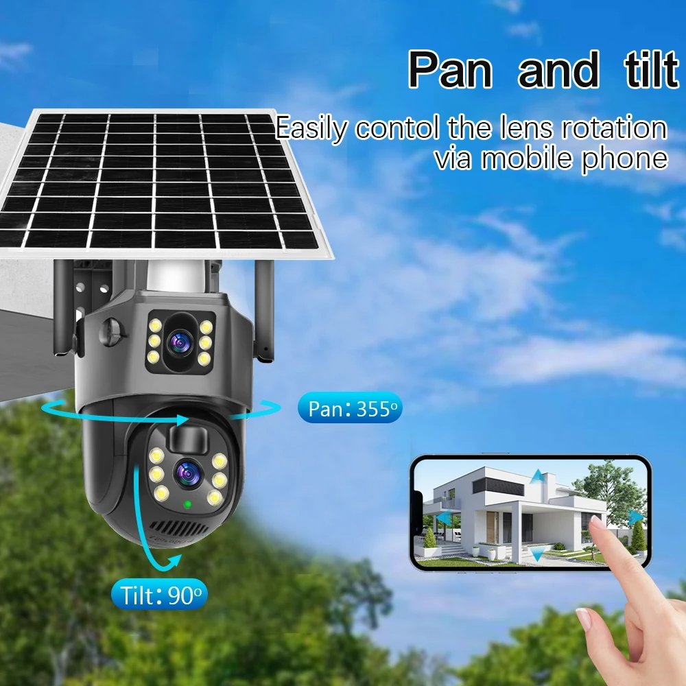V380pro 4k Wireless Security Solar Camera 4g Solar Panel Low Power Pir Sensor Motion Detection 4g Camera Solar With Sim Card