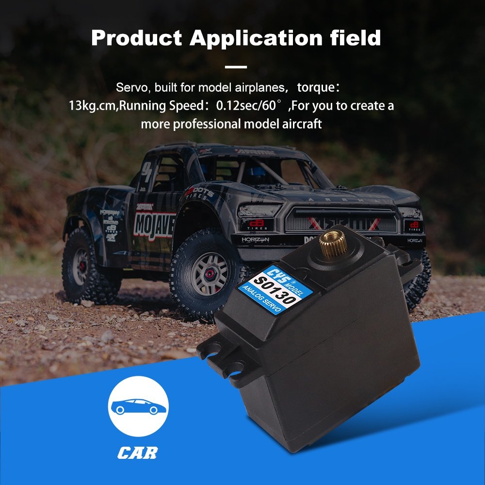 13kg*cm Standard Size Waterproof with Iron Core Motor Analog RC Servo, CYS-S0130 Servo for 1:10 RC Car