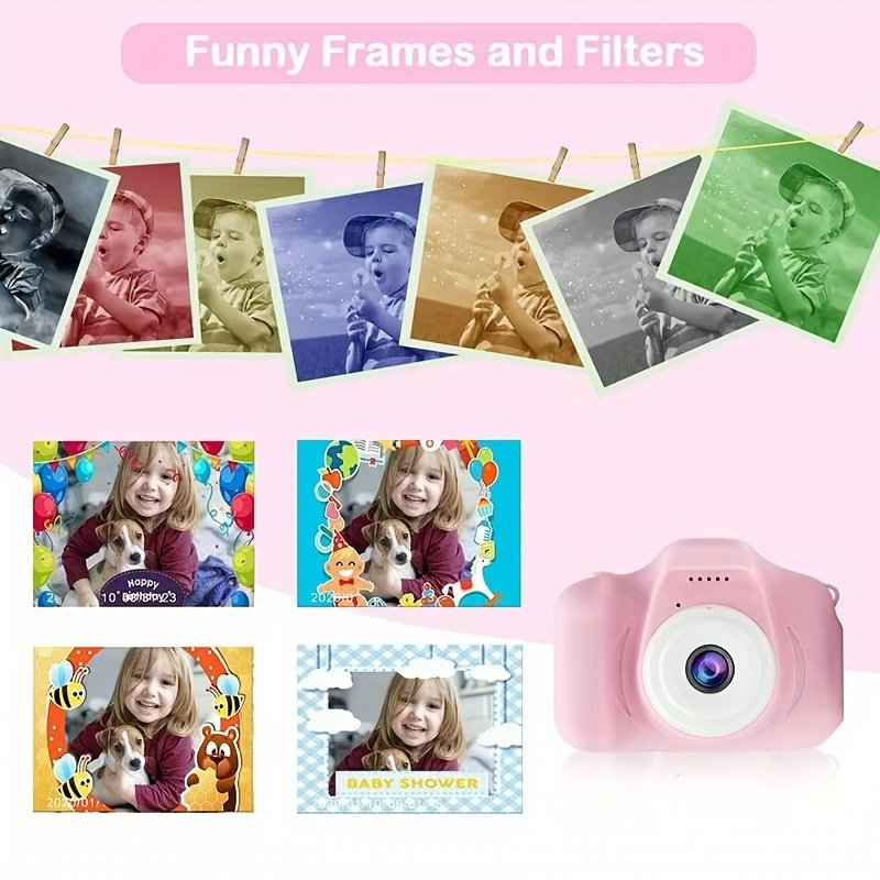 Mini kids camera HD cartoon birthday present gift mystery box thanksgiving christmas mini kids digital camera
